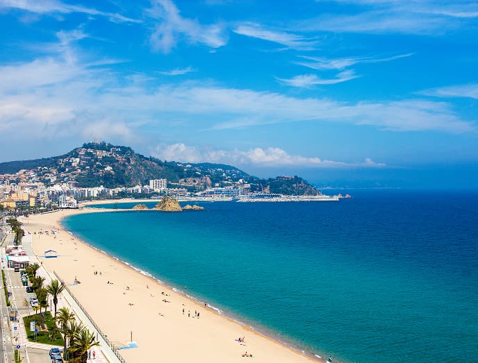 Playa de s’Abanell Vista panorámica de la Playa de S’Abanel